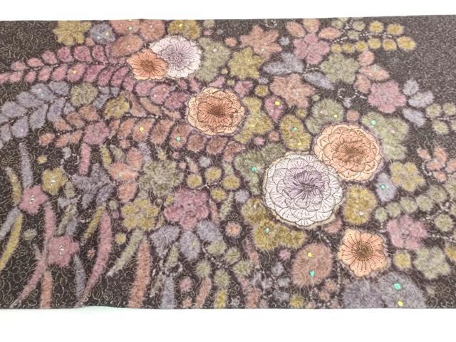 平和屋着物●極上　太鼓柄袋帯　辻が花　絞り　金通し地　逸品　DZAB3372kh6