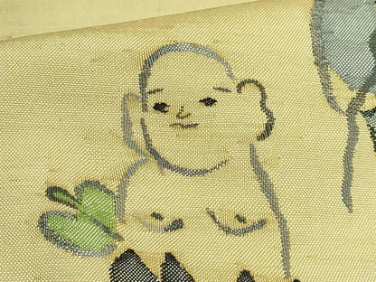 平和屋着物●極上　太鼓柄袋帯　すくい織　七福神　逸品　DZAB3374kh6