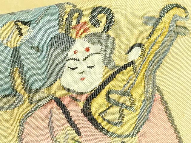 平和屋着物●極上　太鼓柄袋帯　すくい織　七福神　逸品　DZAB3374kh6