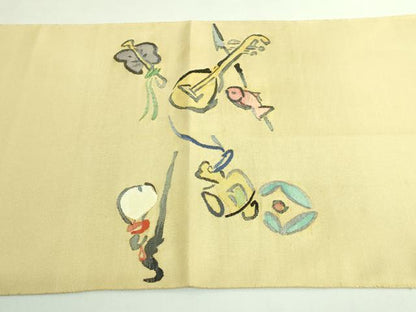 平和屋着物●極上　太鼓柄袋帯　すくい織　七福神　逸品　DZAB3374kh6