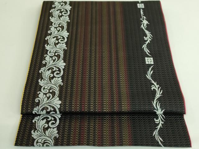 平和屋本店●極上　1897年創業 名門岡野 本場筑前博多織 千年工房　八寸名古屋帯　折かさね　竜　岡野織物　証紙付き　逸品　DZAB3375kh6