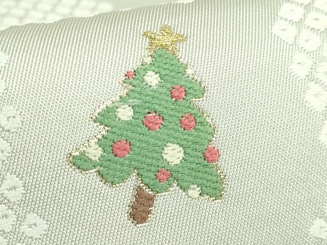 平和屋着物●極上　西陣　まいづる謹製　九寸名古屋帯　唐織　クリスマス　サンタクロース　トナカイ　雪だるま　金銀糸　逸品 DZAB3377kh6