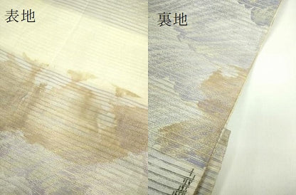 平和屋着物＊極上　夏物　アンティーク　大正ロマン　丸帯　引き抜き帯　燕　ツバメ　金糸　逸品　DZAB3381kh6