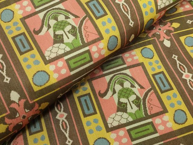 平和屋着物●極上　龍村美術織物　九寸開き名古屋帯　コプト甲冑文　逸品　未使用　DZAB3383kh6