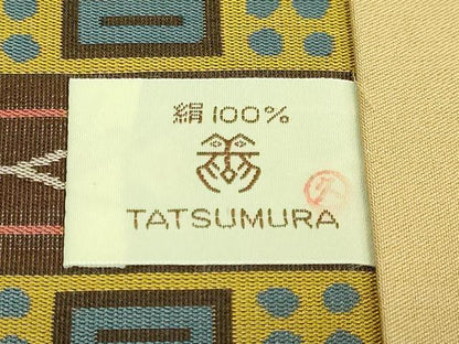平和屋着物●極上　龍村美術織物　九寸開き名古屋帯　コプト甲冑文　逸品　未使用　DZAB3383kh6
