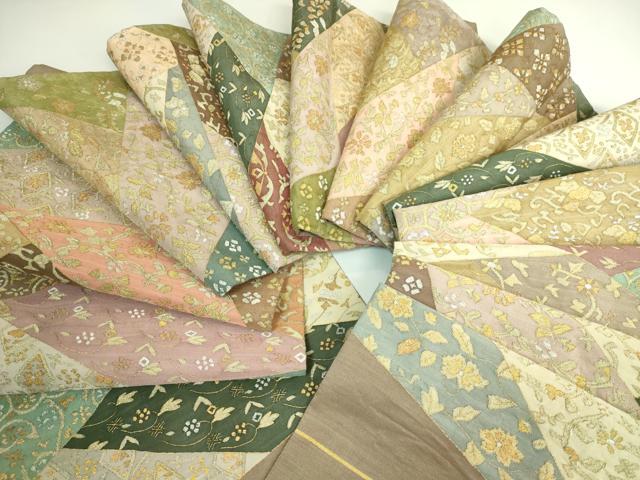 平和屋本店●極上　明綴れ　全通柄袋帯　切り嵌め花文　金銀糸　逸品　DZAB3385kh6