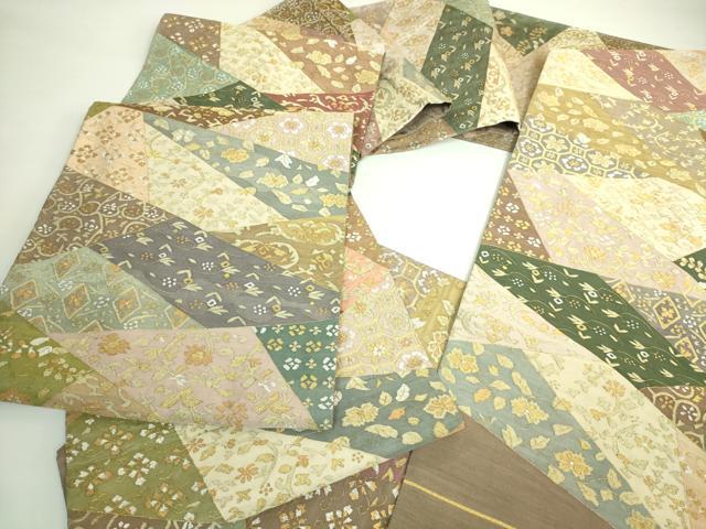 平和屋本店●極上　明綴れ　全通柄袋帯　切り嵌め花文　金銀糸　逸品　DZAB3385kh6