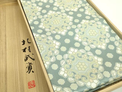 平和屋本店●最高級　人間国宝　北村武資　経錦　六通柄袋帯　正倉院花紋　金糸　共箱付き　逸品　DZAB3396kh6