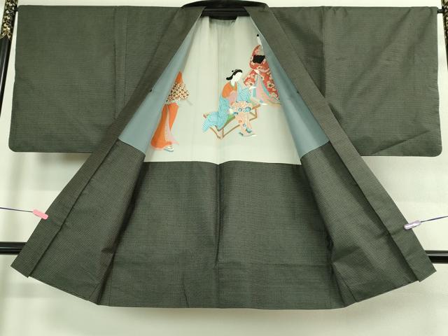 平和屋着物●極上　男性　本場大島紬　アンサンブル　長羽織　100亀甲　総詰め　逸品　DZAB3403kh6
