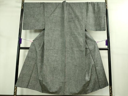 平和屋着物●極上　男性　紬　アンサンブル　キングサイズ　消墨色　逸品　未使用　DZAB3404kh6