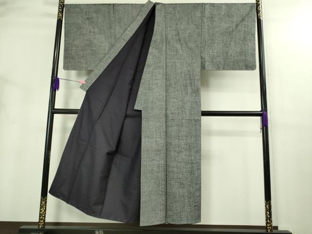 平和屋着物●極上　男性　紬　アンサンブル　キングサイズ　消墨色　逸品　未使用　DZAB3404kh6