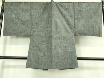 平和屋着物●極上　男性　紬　アンサンブル　キングサイズ　消墨色　逸品　未使用　DZAB3404kh6