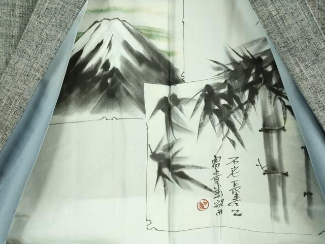 平和屋着物●極上　男性　紬　アンサンブル　キングサイズ　消墨色　逸品　未使用　DZAB3404kh6