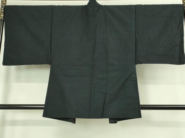平和屋着物●極上　男性　紬　アンサンブル　色無地　濃い藍墨茶色　逸品　DZAB3405kh6