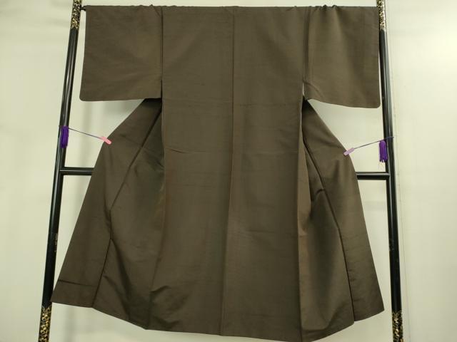 平和屋着物●極上　男性　紬　アンサンブル　色無地　赤墨色　逸品　DZAB3409kh6