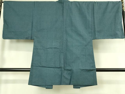 平和屋着物●極上　男性　紬　アンサンブル　長羽織　亀甲柄　羽裏・龍　逸品　未使用　DZAB3410kh6