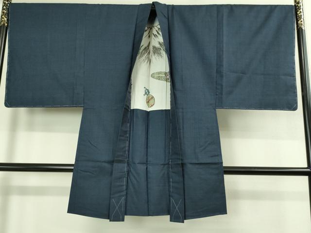 平和屋着物●極上 男性 本場大島紬 アンサンブル 長羽織 100亀甲 総詰め 大茂祐介作 羽裏:一富士二鷹三茄子 証紙付 逸品 未使用DZAB3412kh6