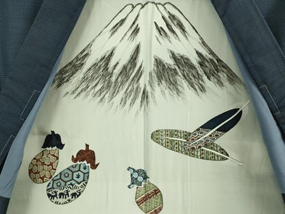 平和屋着物●極上 男性 本場大島紬 アンサンブル 長羽織 100亀甲 総詰め 大茂祐介作 羽裏:一富士二鷹三茄子 証紙付 逸品 未使用DZAB3412kh6