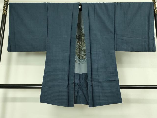 平和屋着物●極上 男性 紬 アンサンブル キングサイズ 長羽織 逸品 DZAB3416kh6