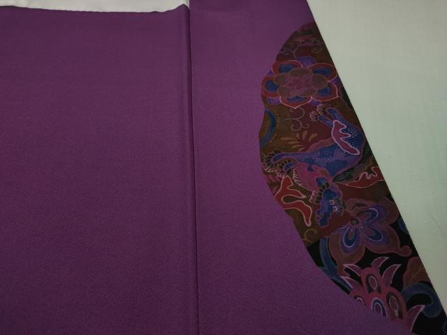 平和屋本店●希少　前田仁仙　仁仙更紗　振袖　仁仙花布　反端付き　逸品　未使用　DZAB3424kh6