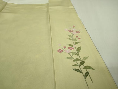 平和屋本店●極上 訪問着 友禅 草花文 蒸栗色 暈し染め 三越扱い 逸品 DZAB3426kh6