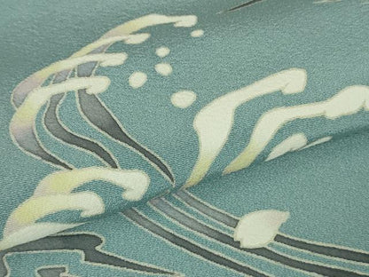 平和屋本店●極上 本加賀友禅作家 松井眞夫 訪問着 川波こぼれ桜 やまと金ラベル 証紙付き 逸品 DZAB3428kh6