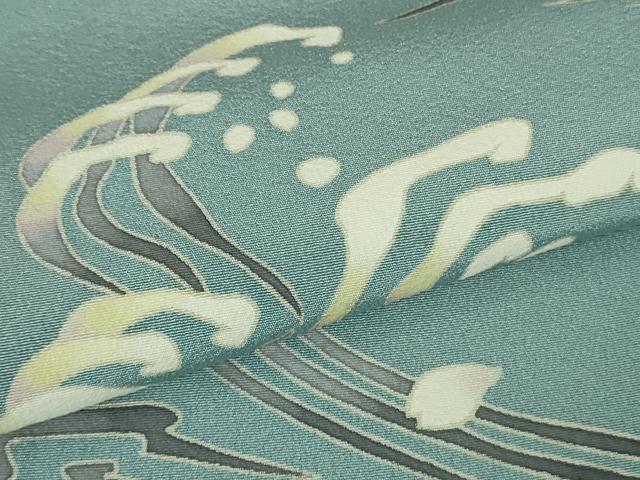 平和屋本店●極上 本加賀友禅作家 松井眞夫 訪問着 川波こぼれ桜 やまと金ラベル 証紙付き 逸品 DZAB3428kh6