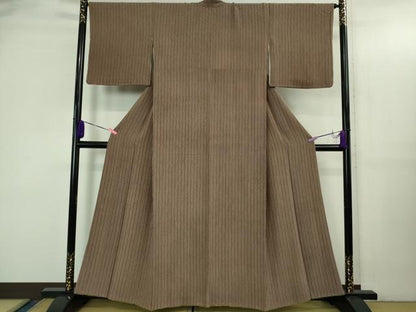 平和屋本店●極上　小紋師　藍田正雄　江戸小紋　間道　焦茶色　さが美扱い　逸品　DZAB3433kh6