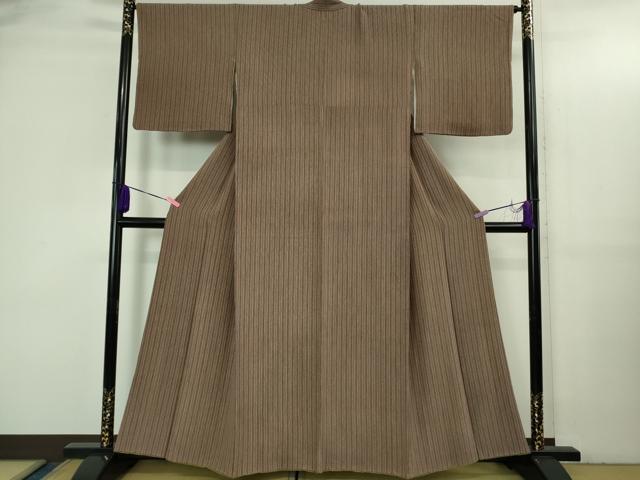 平和屋本店●極上　小紋師　藍田正雄　江戸小紋　間道　焦茶色　さが美扱い　逸品　DZAB3433kh6
