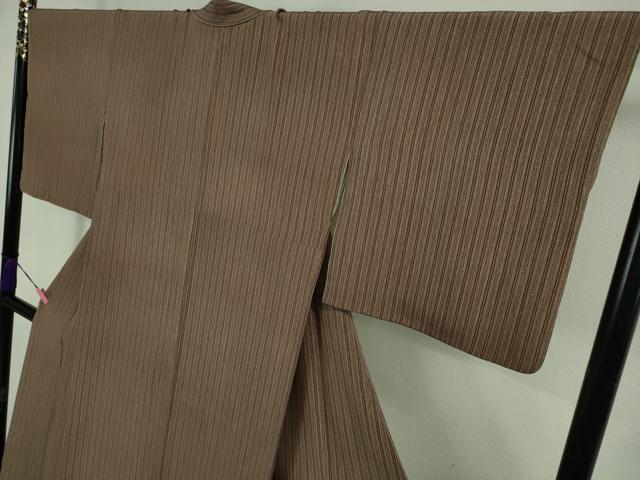 平和屋本店●極上　小紋師　藍田正雄　江戸小紋　間道　焦茶色　さが美扱い　逸品　DZAB3433kh6