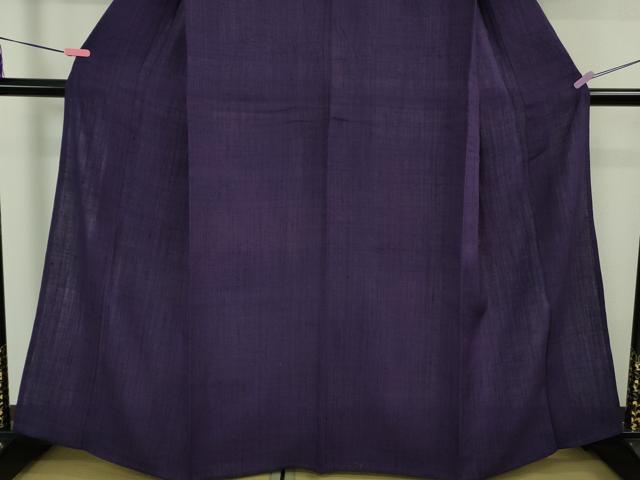 平和屋本店▽極上　浦野理一　経節紬　単衣　色無地　桑の実色　逸品　DZAB3439kh6