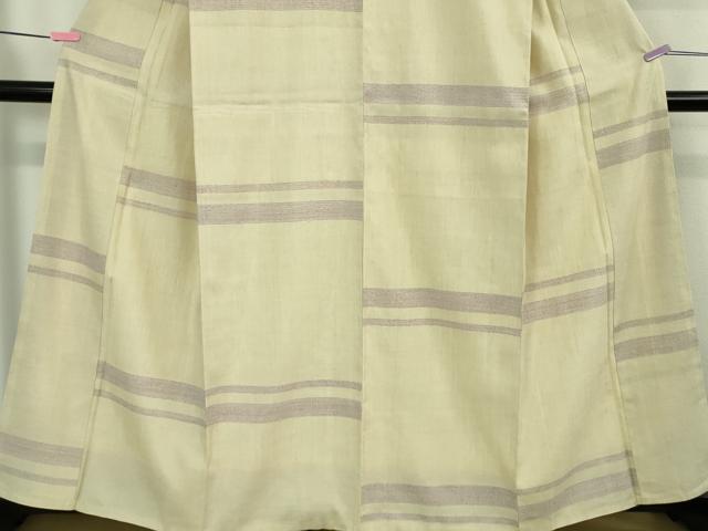 平和屋本店●極上 本場結城紬 重要無形文化財 100亀甲 鳥の子色地 逸品 未使用 DZAB3443kh6