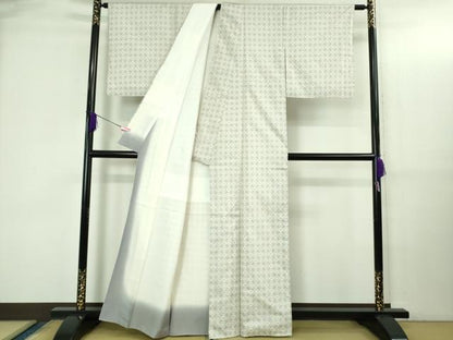 平和屋本店●極上 本場大島紬 白大島 7マルキ 花菱文 逸品 DZAB3447kh6