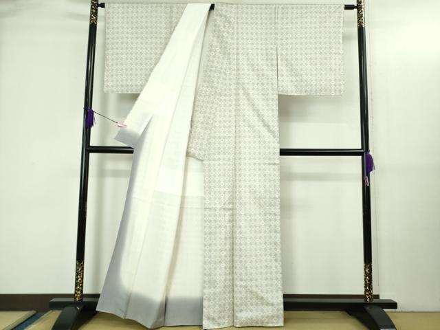 平和屋本店●極上 本場大島紬 白大島 7マルキ 花菱文 逸品 DZAB3447kh6