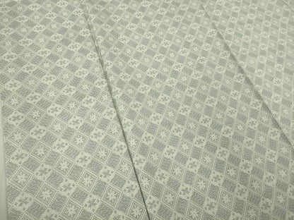 平和屋本店●極上 本場大島紬 白大島 7マルキ 花菱文 逸品 DZAB3447kh6