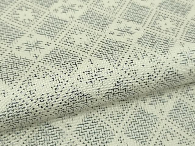 平和屋本店●極上 本場大島紬 白大島 7マルキ 花菱文 逸品 DZAB3447kh6