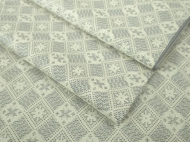 平和屋本店●極上 本場大島紬 白大島 7マルキ 花菱文 逸品 DZAB3447kh6