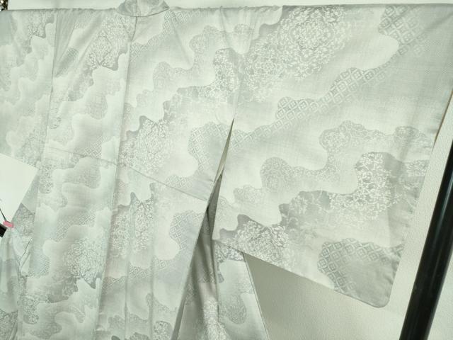 平和屋本店●極上　本場大島紬　白大島紬　桑原織物 二代目　桑原啓之介　9マルキ　白絣　詩趣　証紙・証明書付き　逸品　DZAB3448kh6