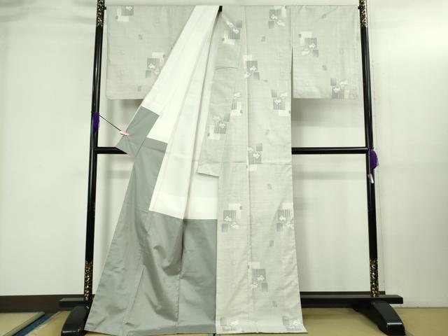 平和屋本店●極上 本場大島紬 白大島 9マルキ 兎 うさぎ 逸品 DZAB3449kh6
