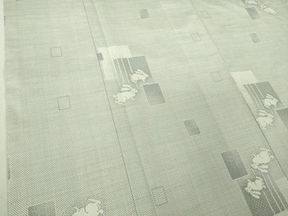 平和屋本店●極上 本場大島紬 白大島 9マルキ 兎 うさぎ 逸品 DZAB3449kh6