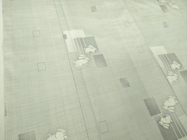 平和屋本店●極上 本場大島紬 白大島 9マルキ 兎 うさぎ 逸品 DZAB3449kh6