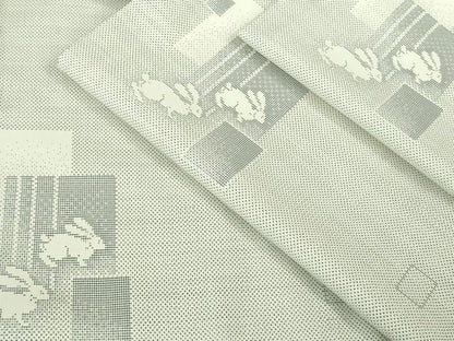 平和屋本店●極上 本場大島紬 白大島 9マルキ 兎 うさぎ 逸品 DZAB3449kh6
