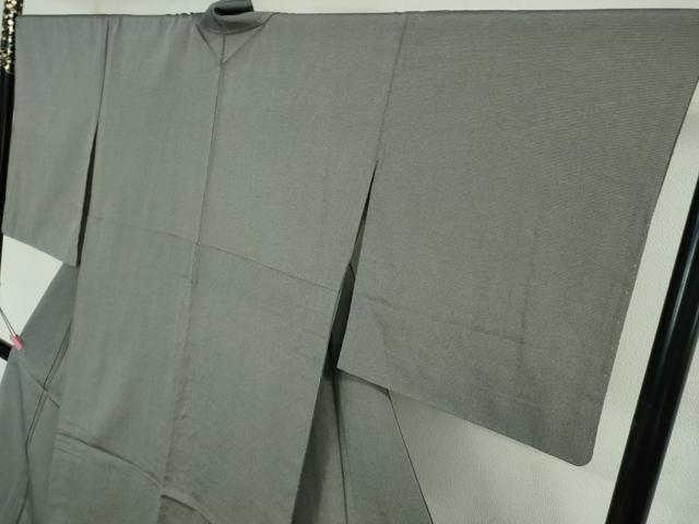 平和屋着物▽極上　本塩沢　単衣　色無地　丼鼠色　逸品　未使用　DZAB3450kh6