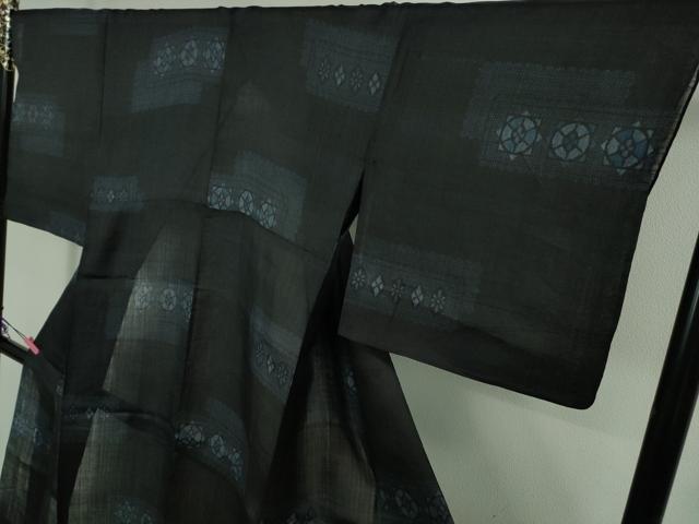 平和屋本店＊極上　夏物　重要無形文化財　本場宮古上布　菱文　苧麻　逸品　DZAB3457kh6