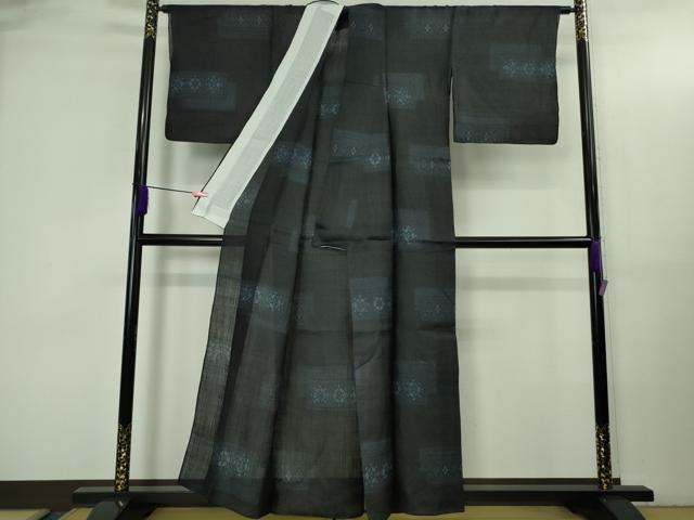平和屋本店＊極上　夏物　重要無形文化財　本場宮古上布　菱文　苧麻　逸品　DZAB3457kh6