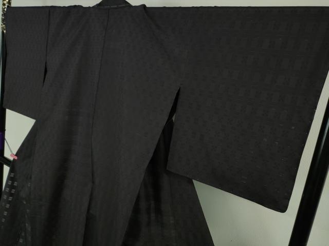 平和屋本店＊希少 沖縄県最高級織物 夏物 首里花倉織 首里織 花織 絽織 紗織 南風原花絽織 黒地 大城永光織物 証紙 逸品 未使用DZAB3460kh6