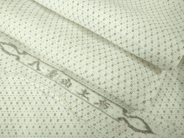平和屋本店＊極上　夏物　沖縄県無形文化財指定　本場八重山上布　麻　反端付き　逸品　未使用　DZAB3467kh6