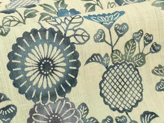 平和屋本店＊極上　夏物　本場琉球紅型　紗紬　訪問着　花鳥文　逸品　DZAB3470kh6