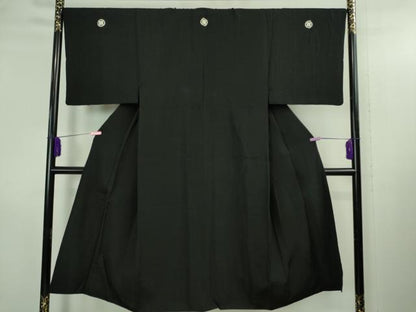 平和屋本店●極上 男性 黒紋付 長羽織セット 逸品 DZAB3476kh6