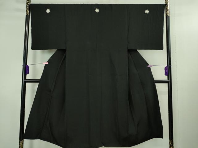 平和屋本店●極上 男性 黒紋付 長羽織セット 逸品 DZAB3476kh6